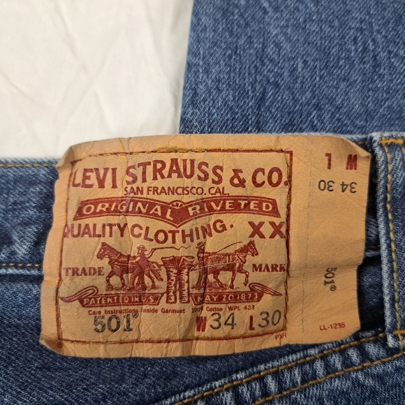Levis 501 Made in Haiti Vintage Denim Jeans Pants W34 L30 - Picture 15 of 16